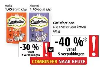 Colruyt Catisfactions alle snacks voor katten aanbieding