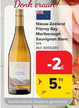 Carrefour Nieuw-Zeeland Fitzroy Bay Marlborough Sauvignon Blanc aanbieding