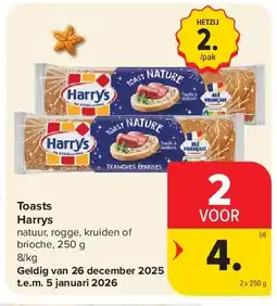 Carrefour Toasts Harrys aanbieding