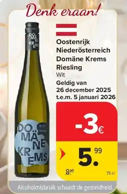 Carrefour Oostenrijk Niederösterreich Domäne Krems Riesling aanbieding