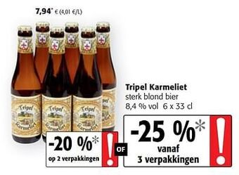 Colruyt Tripel karmeliet sterk blond bier aanbieding