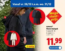 Lidl Fleece huispak aanbieding