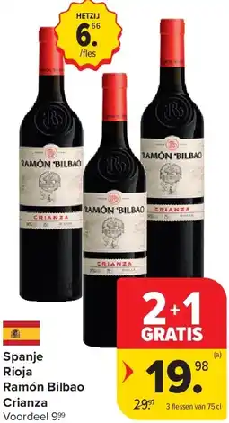 Carrefour Spanje Rioja Ramón Bilbao Crianza aanbieding
