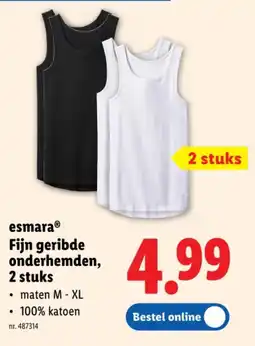 Lidl Fijn geribde onderhemden, 2 stuks aanbieding