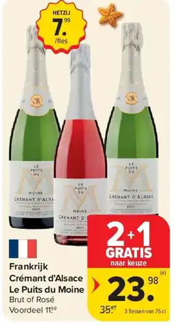 Carrefour Frankrijk Crémant d’Alsace Le Puits du Moine aanbieding