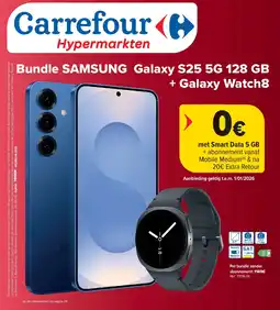 Carrefour Bundle SAMSUNG Galaxy S25 5G 128 GB + Galaxy Watch8 aanbieding