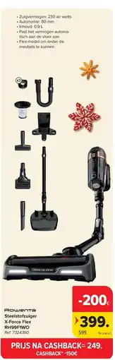 Carrefour Steelstofzuiger X-Force Flex RH99F1WO aanbieding