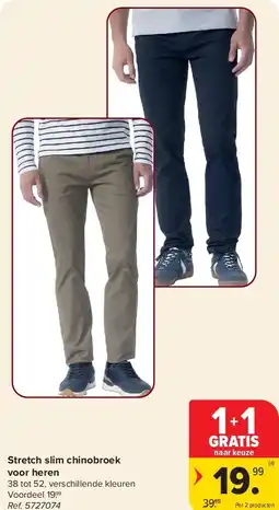 Carrefour Stretch slim chinobroek voor heren aanbieding