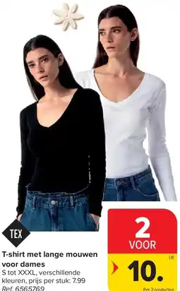 Carrefour T-shirt met lange mouwen voor dames aanbieding
