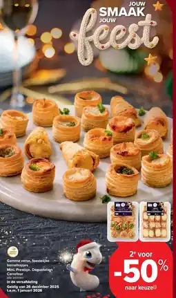 Carrefour Gamma verse, feestelijke borrelhapjes Mini, Prestige, Dégustation Carrefour aanbieding