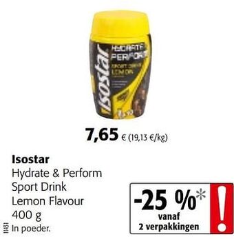 Colruyt Isostar hydrate + perform sport drink lemon flavour aanbieding