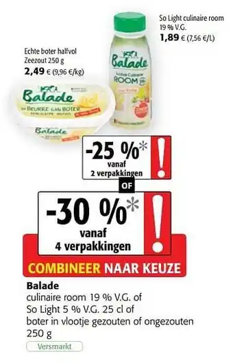 Colruyt Balade culinaire room of so light of boter in vlootje gezouten of ongezouten aanbieding