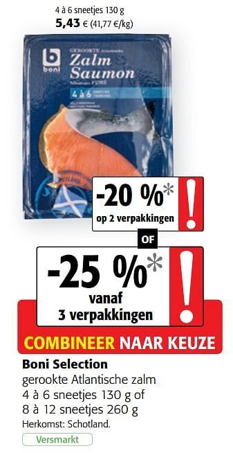 Colruyt Boni selection gerookte atlantische zalm aanbieding