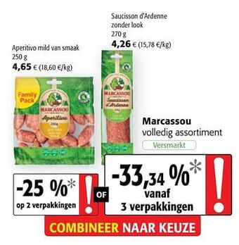 Colruyt Marcassou volledig assortiment aanbieding