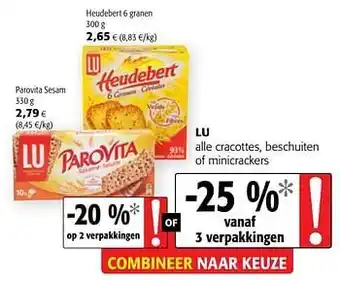 Colruyt Lu alle cracottes, beschuiten of minicrackers aanbieding