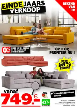 Seats and Sofas Hoeksalon california aanbieding