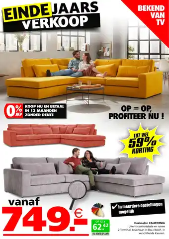 Seats and Sofas Hoeksalon california aanbieding