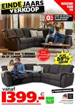 Seats and Sofas Hoeksalon fernando aanbieding