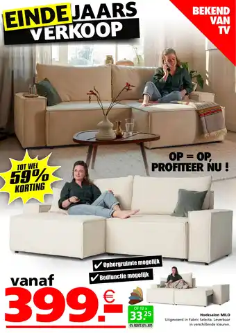 Seats and Sofas Hoeksalon milo aanbieding