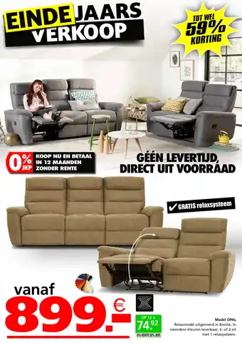 Seats and Sofas Model opal aanbieding