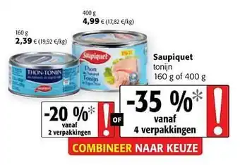 Colruyt Saupiquet tonijn aanbieding