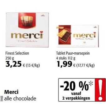 Colruyt Merci alle chocolade aanbieding