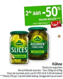 Intermarché Kühne Zoetzure augurken aanbieding