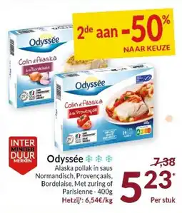 Intermarché Odyssée Alaska pollak in saus Normandisch, Provençaals, Bordelaise, Met zuring of Parisienne aanbieding