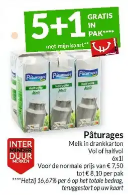 Intermarché Paturages Melk in drankkarton aanbieding