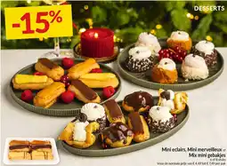 Intermarché Mini eclairs, Mini merveilleux of Mix mini gebakjes aanbieding