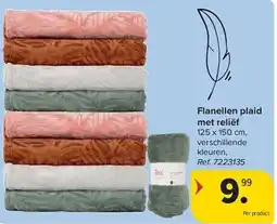 Carrefour Flanellen plaid met reliëf aanbieding