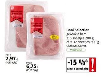 Colruyt Boni selection gekookte ham aanbieding