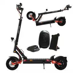 Decathlon JOYOR T6 Zwarte Scooter met Tas, Telefoonhoesje en Combinatieslot aanbieding