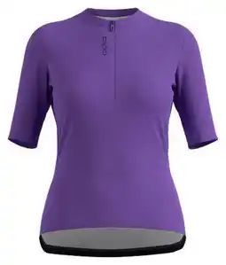 Decathlon Dames Jersey met korte mouwen Odlo Essential 1/2 Zip Paars aanbieding
