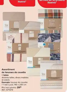 Carrefour Assortiment de housses de couette + taies aanbieding