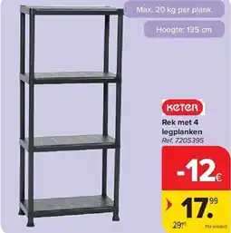 Carrefour Keter Rek met 4 legplanken aanbieding