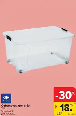 Carrefour Opbergdoos op wieltjes XXL aanbieding