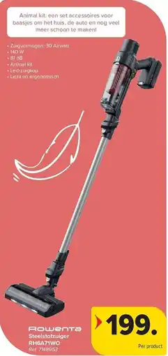 Carrefour Rowenta steelstofzuiger RH6A71WO aanbieding