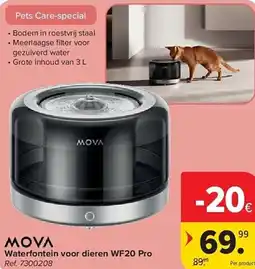 Carrefour Mova Waterfontein voor dieren WF20 Pro aanbieding