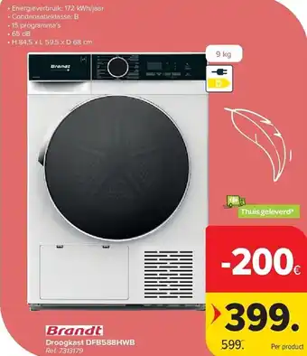 Brandt Droogkast DFB588HWB