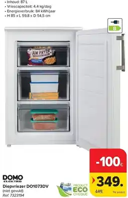 Carrefour Domo Diepvriezer DO1073DV aanbieding