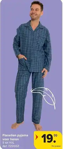 Carrefour Flanellen pyjama voor heren aanbieding