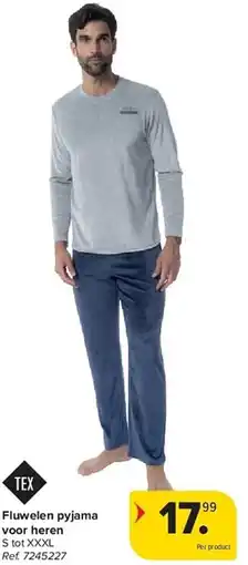 Carrefour Fluwelen pyjama voor heren aanbieding