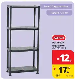 Carrefour Rek met 4 legplanken aanbieding