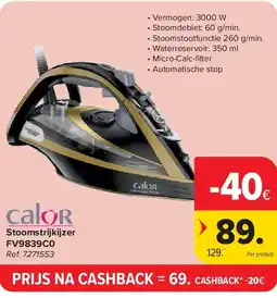 Carrefour Stoomstrijkijzer FV9839C0 aanbieding