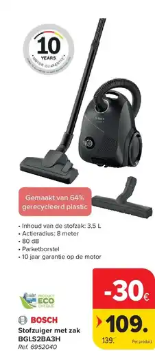Carrefour Stofzuiger met zak BGLS2BA3H aanbieding