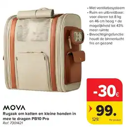 Carrefour Rugzak om katten en kleine honden in mee te dragen PB10 Pro aanbieding