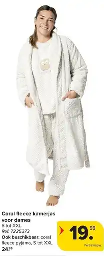 Carrefour Coral fleece kamerjas voor dames aanbieding