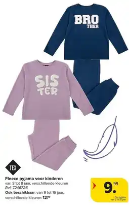 Carrefour Fleece pyjama voor kinderen aanbieding