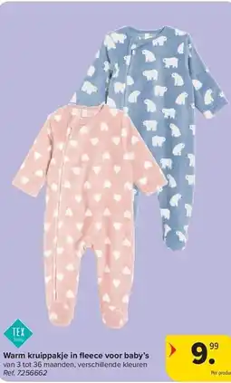 Carrefour Warm kruippakje in fleece voor baby's aanbieding